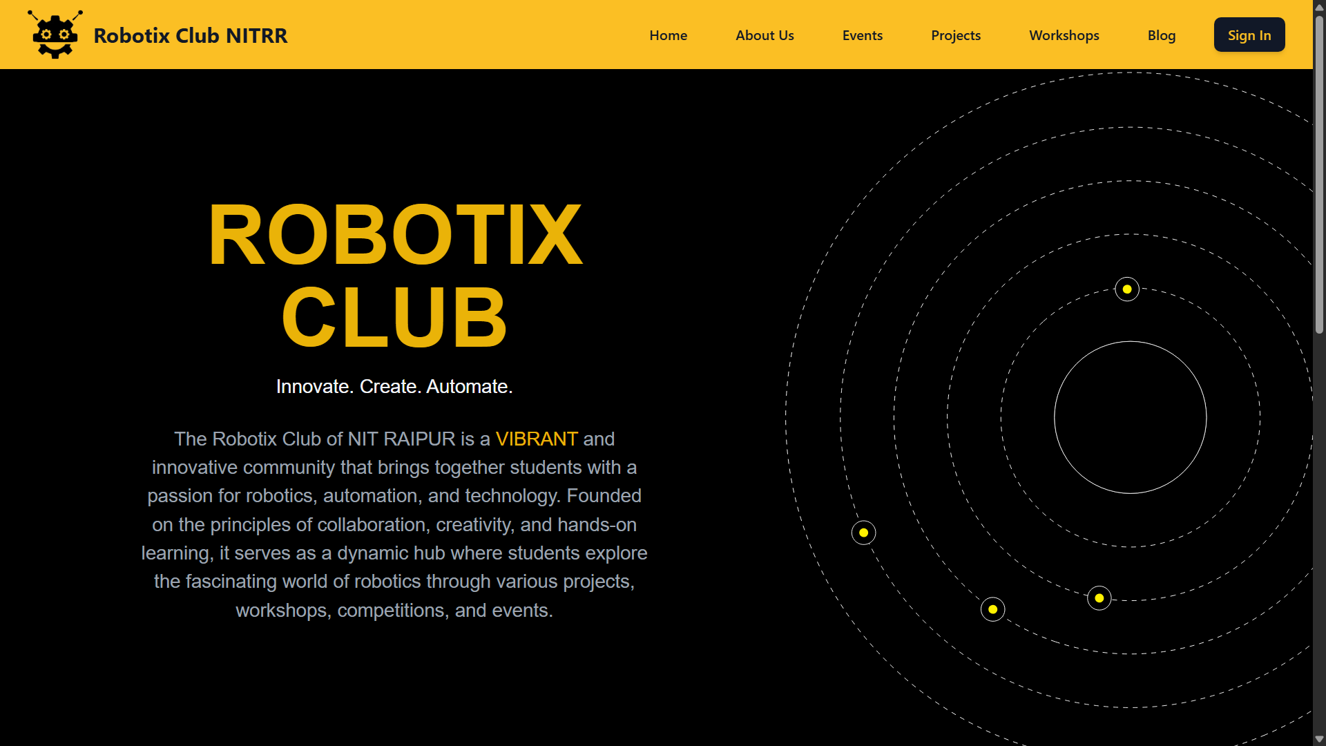 Robotics Club Website